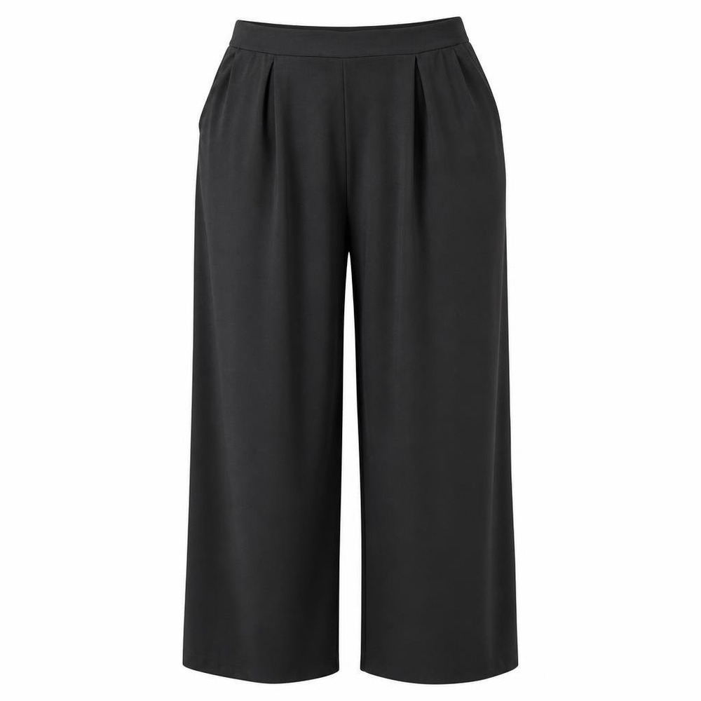Halara Wide Leg Pants Womens 3X Black Flex MicroWaffle Pleated Stretch Baggy